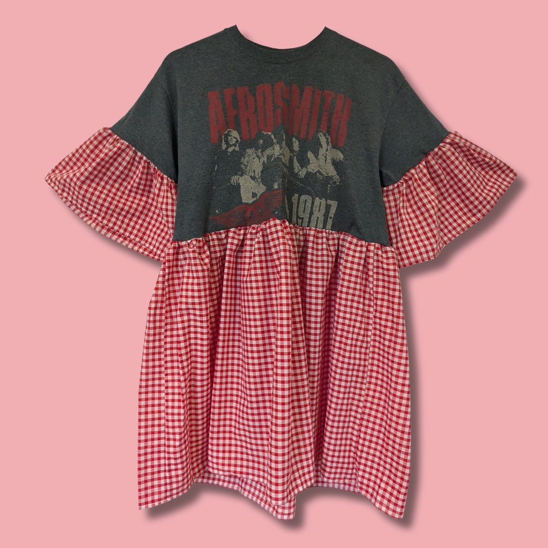 Aerosmith - Red & White Gingham Smock Dress (M)