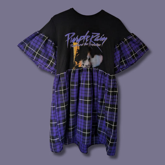 Prince - Purple Tartan Smock Dress (M)