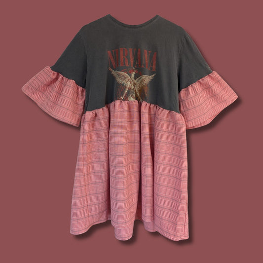 Nirvana - Red Check Print Smock Dress (XL)