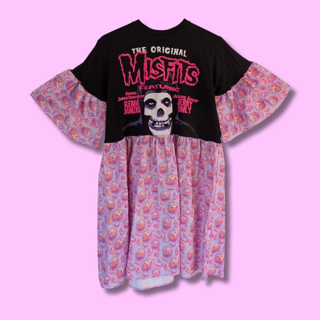 Misfits - Pink & Purple Pumpkin Smock Dress (M)