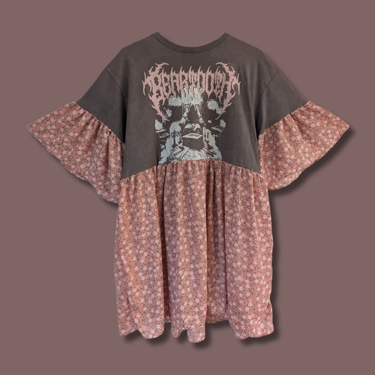 Beartooth - Dusty Pink Floral Smock Dress (L)