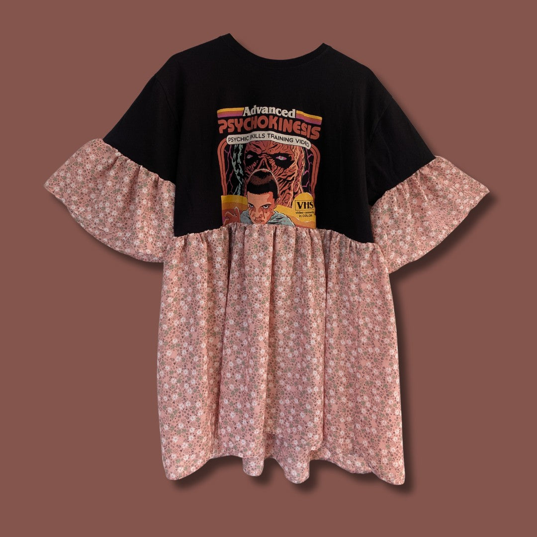 Stranger Things - Dusty Pink Floral Print Smock Dress (L)