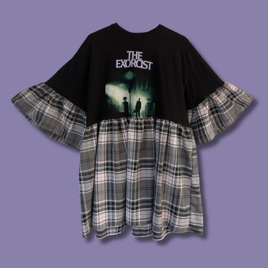 The Exorcist - Grey & Pale Pink Tartan Smock Dress (3XL)