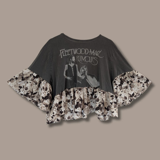 Fleetwood Mac - Grey Floral Print Smock Top (2XL)
