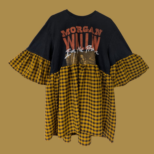 Morgan Wallen - Black & Yellow Gingham Smock Dress (2XL)
