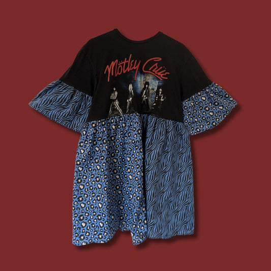 Motley Crue - Blue Animal Print Smock Dress (L)