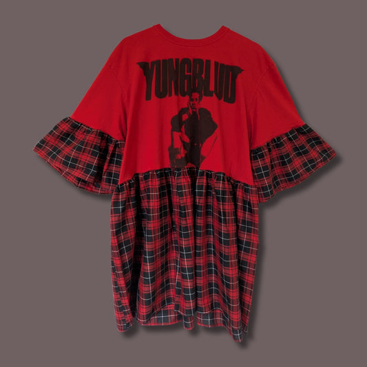 Yungblud - Red & Black Tartan Smock Dress (2XL)