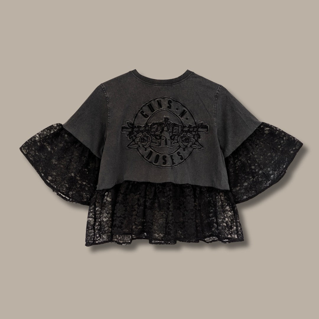 Guns N' Roses - Black Lace Smock Top (S)