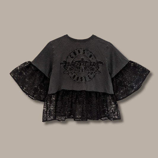 Guns N' Roses - Black Lace Smock Top (S)