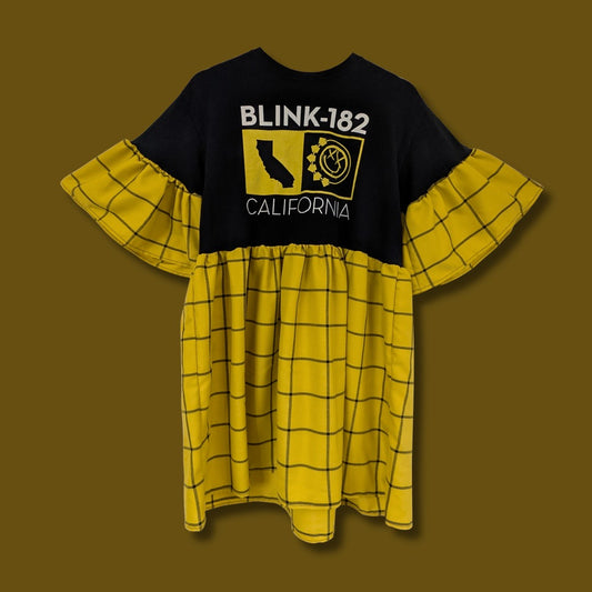 Blink-182 - Yellow Tartan Smock Dress (M)