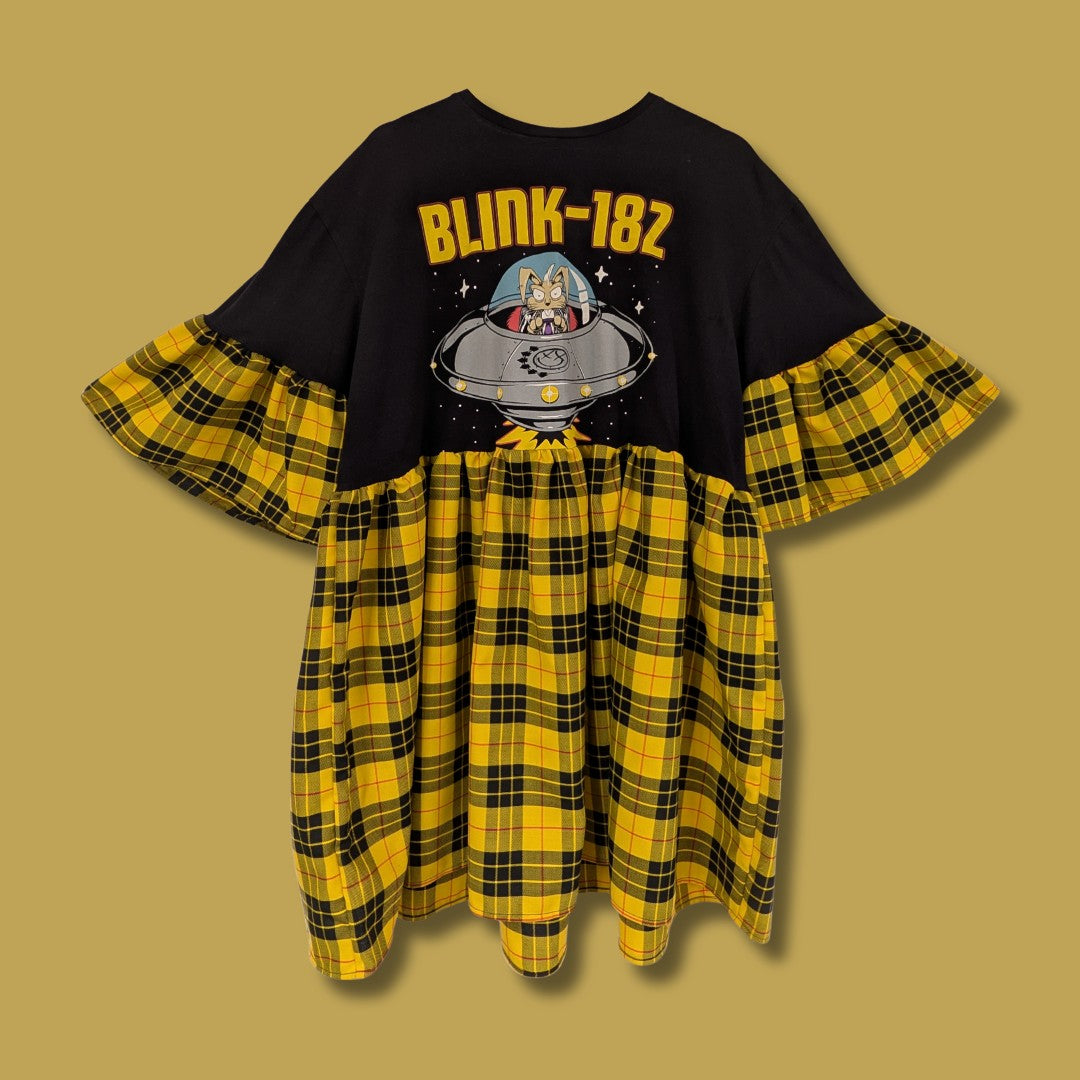 Blink-182 - Yellow Tartan Smock Dress (XL)