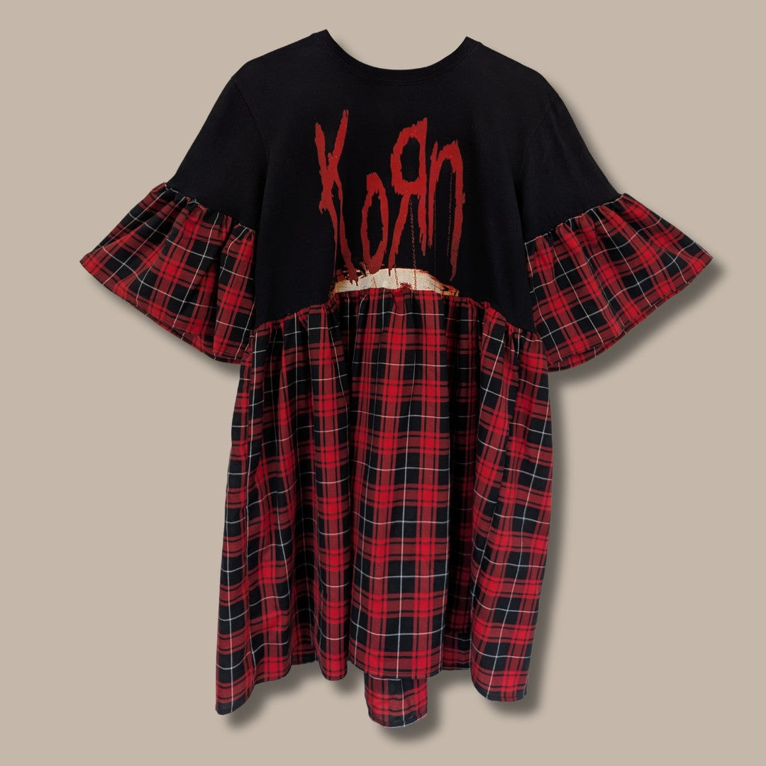 Korn - Black & Red Tartan Smock Dress (M)