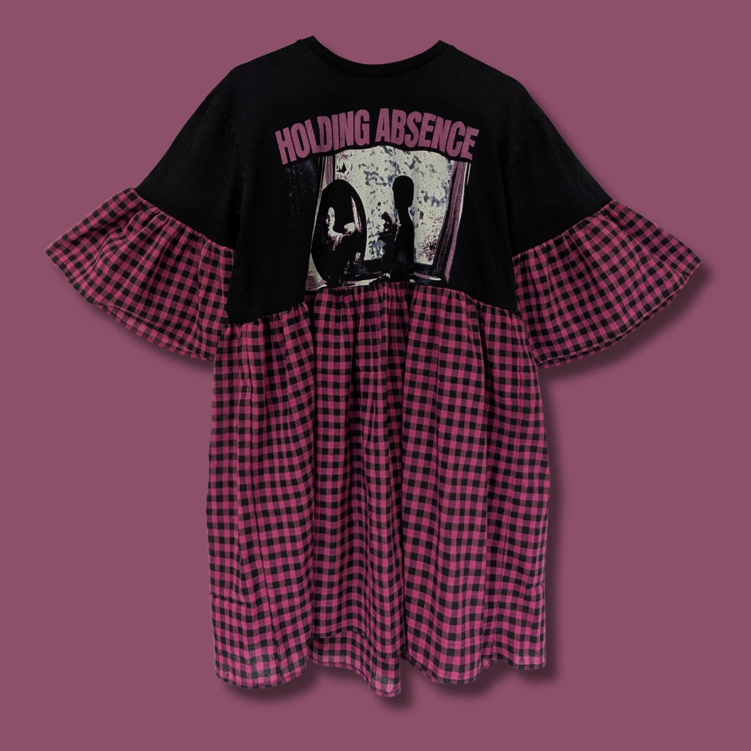 Holding Absence - Black & Pink Gingham Smock Dress (M)