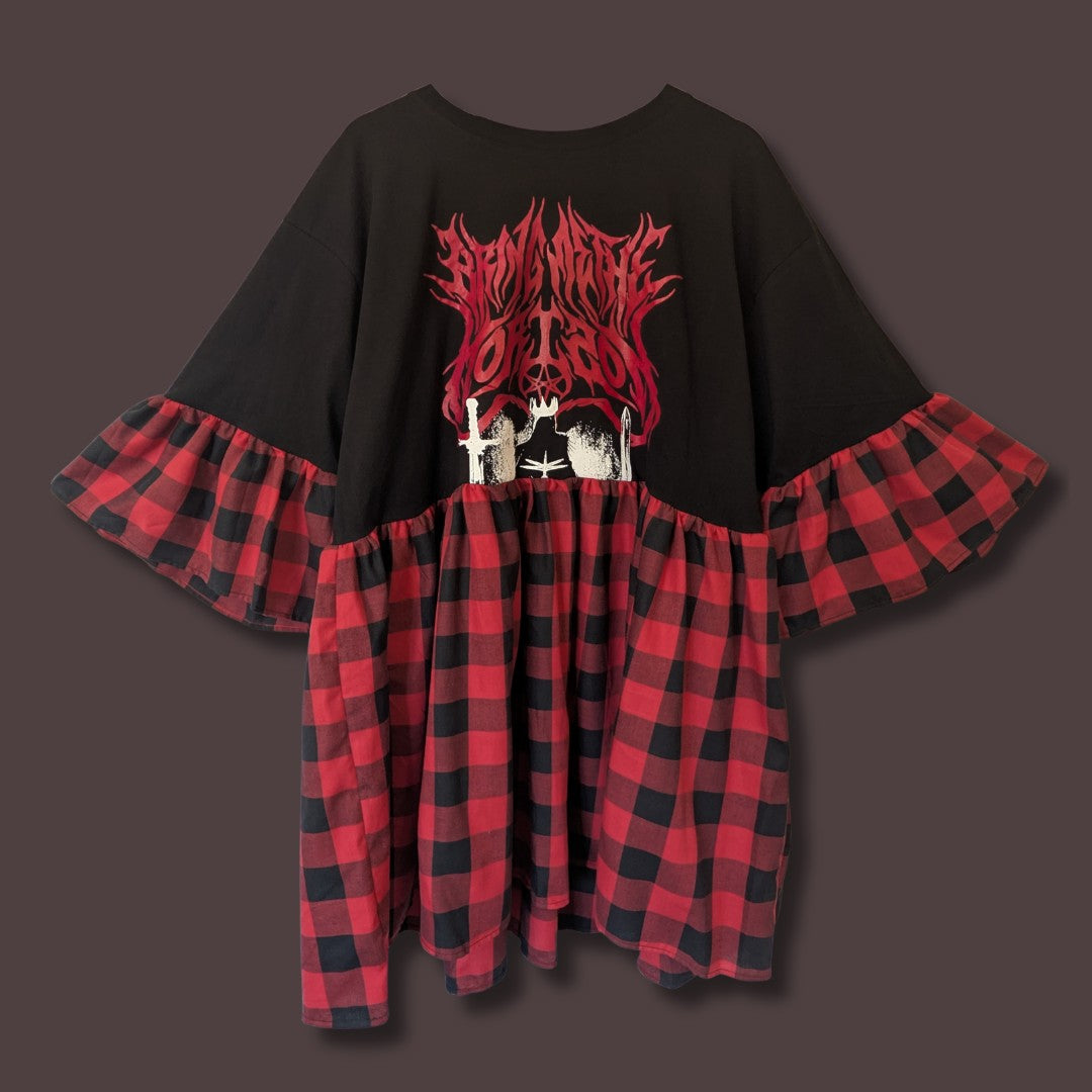 Bring Me The Horizon - Black & Red Check Smock Dress (2/3XL)