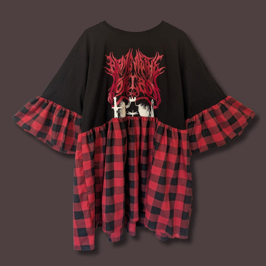 Bring Me The Horizon - Black & Red Check Smock Dress (2/3XL)