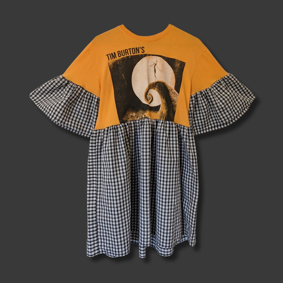 Tim Burton - Black & White Gingham Smock Dress (M)