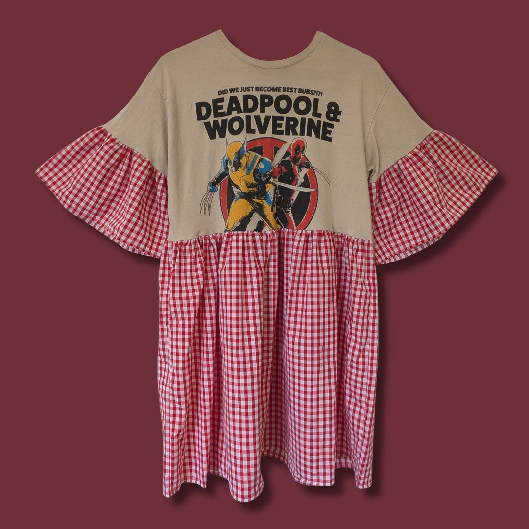 Deadpool & Wolverine - Red Gingham Smock Dress (M)