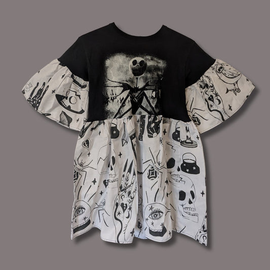 Nightmare Before Christmas - Witchy Illustration Print Smock Dress (XS/S)