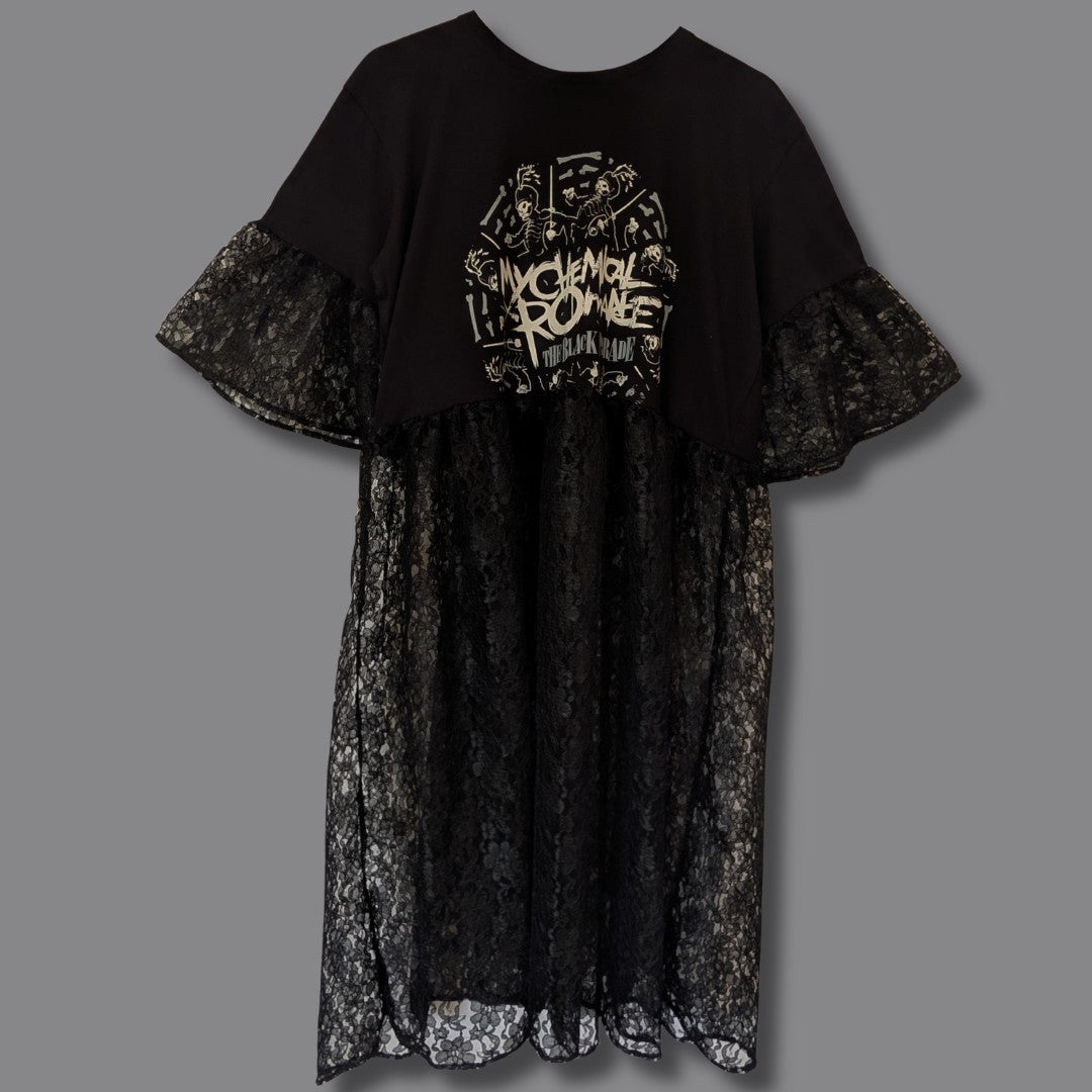 My Chemical Romance - Midi Black Lace Smock Dress (L)