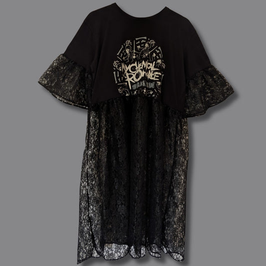 My Chemical Romance - Midi Black Lace Smock Dress (L)