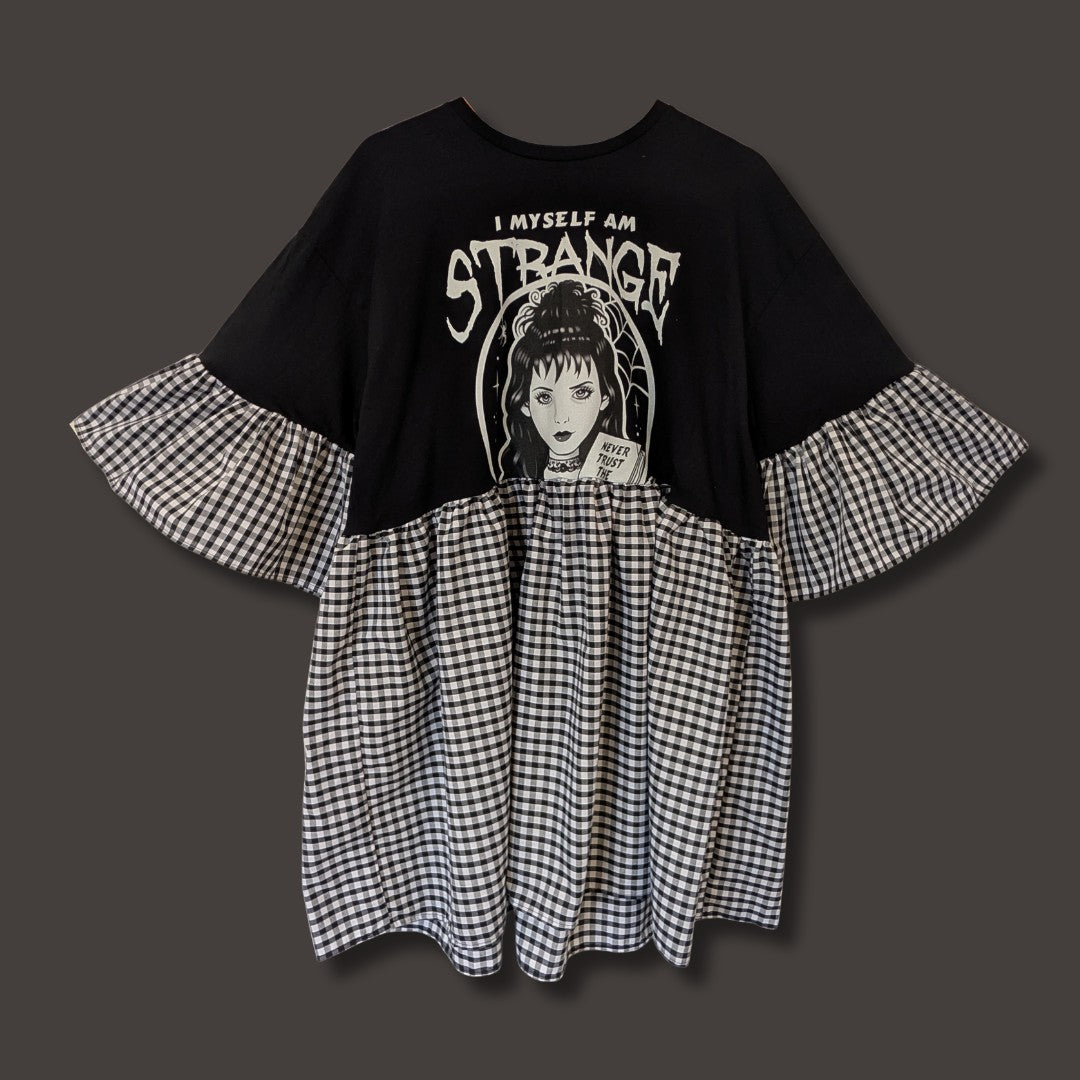 Beetlejuice / Lydia Deetz - Black & White Gingham Smock Dress (XL)
