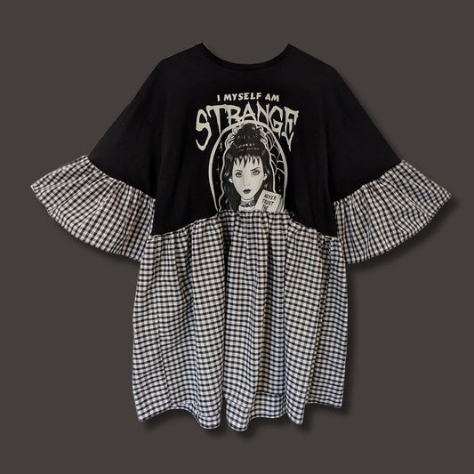 Beetlejuice / Lydia Deetz - Black & White Gingham Smock Dress (XL)