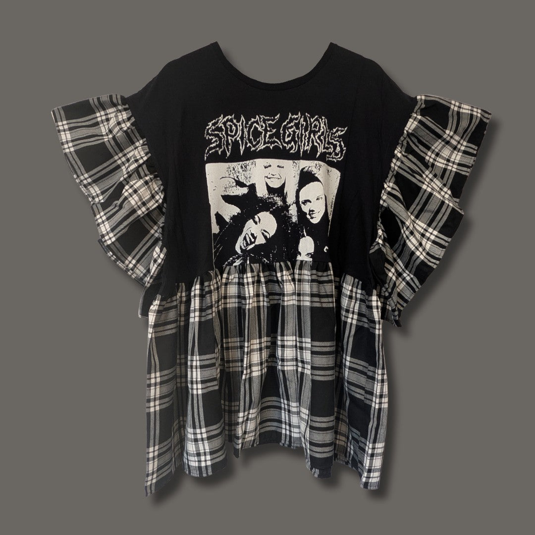 Spice Girls - Black & White Tartan Smock Dress (3XL)