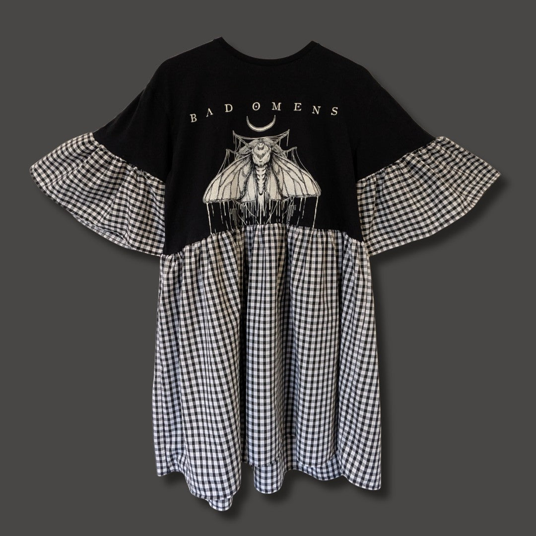 Bad Omens - Black & White Gingham Smock Dress (M)
