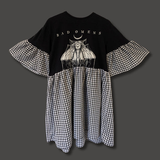 Bad Omens - Black & White Gingham Smock Dress (M)