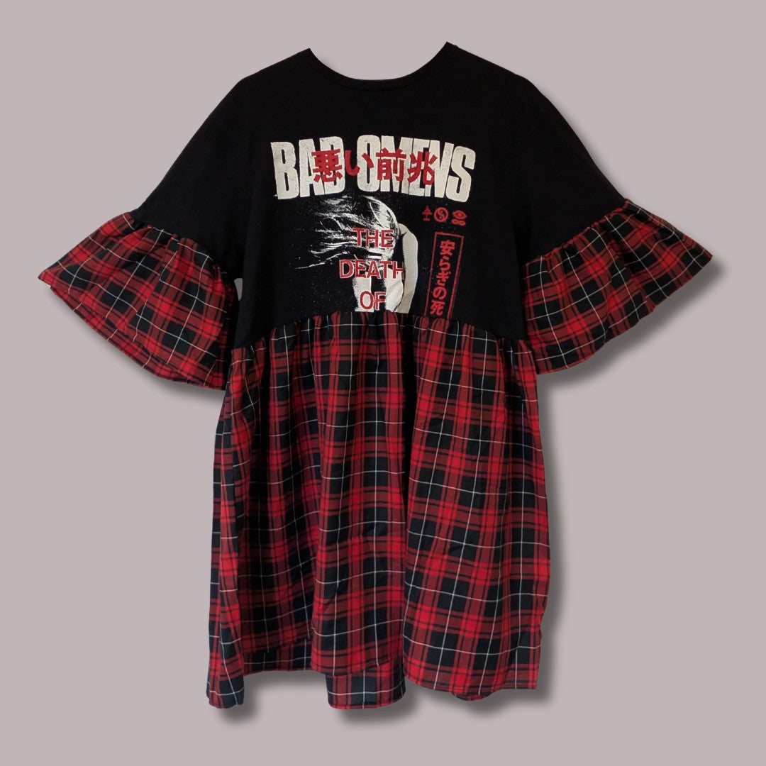 Bad Omens - Black & Red Tartan Smock Dress (M)