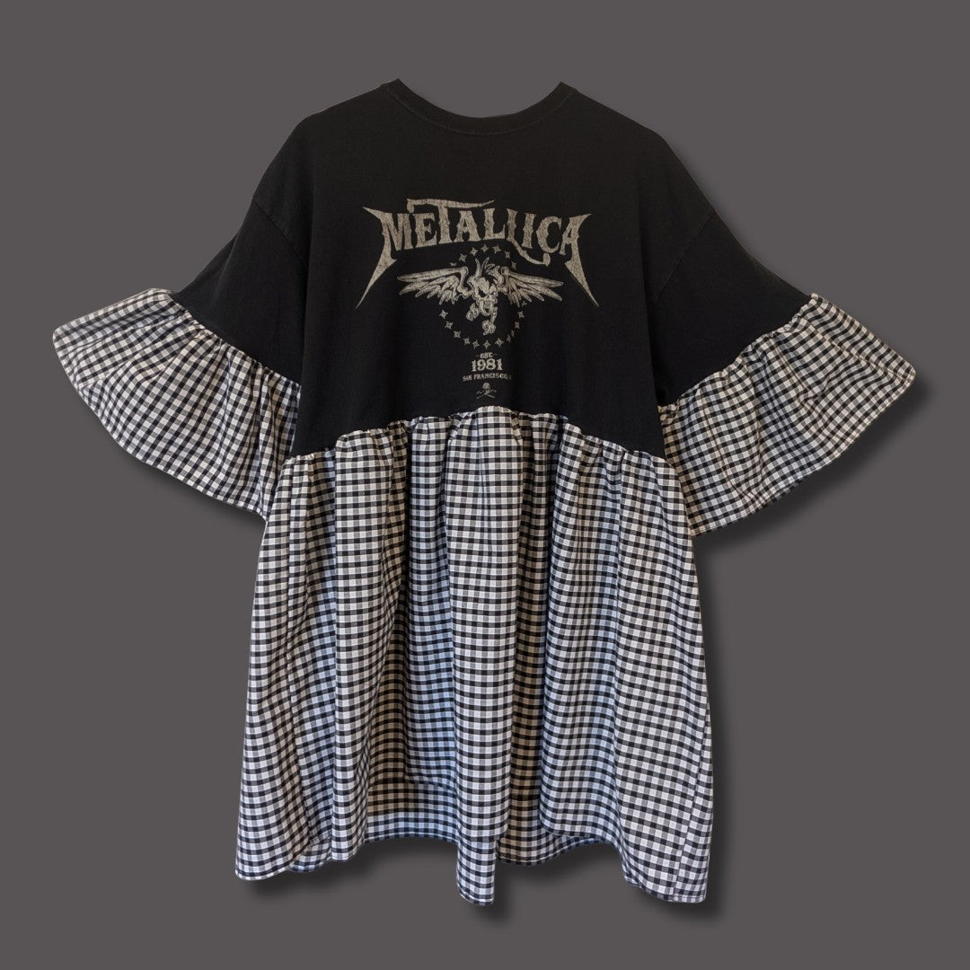 Metallica - Black & White Gingham Smock Dress (XL)