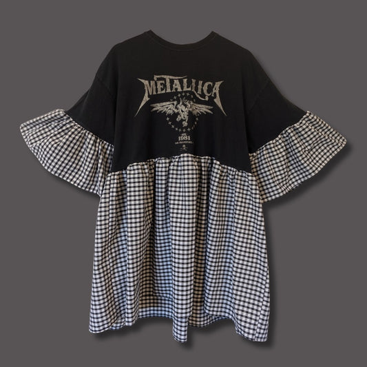 Metallica - Black & White Gingham Smock Dress (XL)