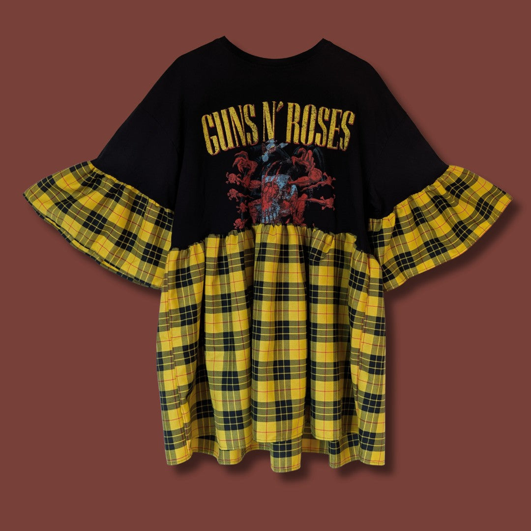 Guns n' Roses - Yellow Tartan Smock Dress (2XL)