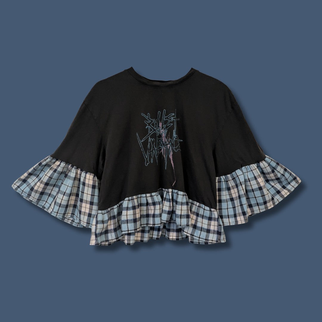 Bullet For My Valentine - Blue Tartan Smock Top (L)