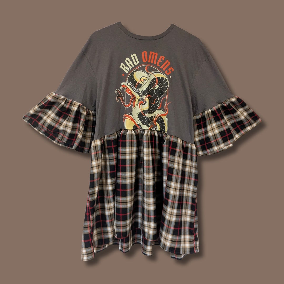 Bad Omens - Red & Cream Tartan Smock Dress (L)