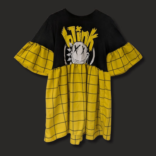 Blink-182 - Yellow Grid Tartan Smock Dress (XL)