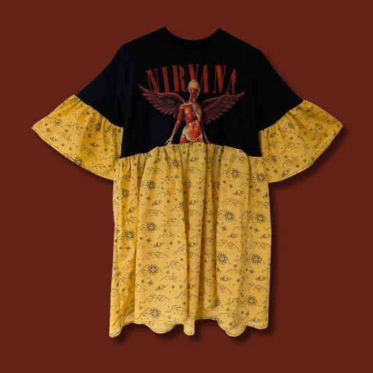 Nirvana - Yellow Celestial Smock Dress (L)
