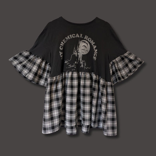My Chemical Romance - Black & White Tartan Smock Dress (2XL)