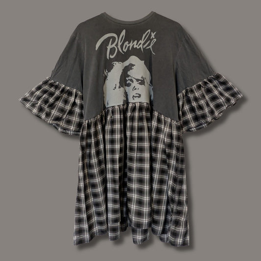 Blondie - Grey Tartan Smock Dress (L-2XL)