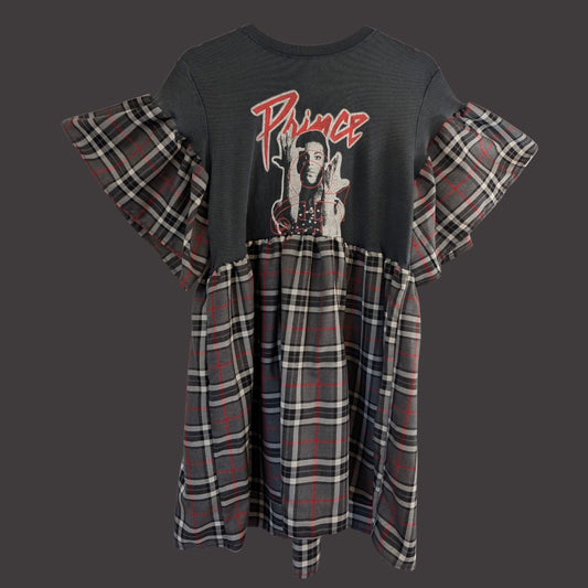 Prince - Grey & Red Tartan Smock Dress (M/L)