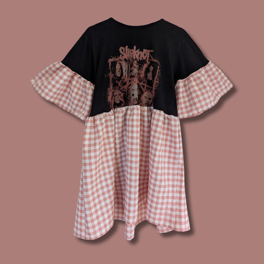 Slipknot - White & Pink Gingham Smock Dress (M/L)