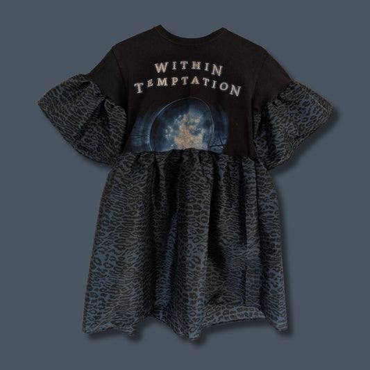 Within Temptation - Black and Blue Leopard Print Smock Dress (S)