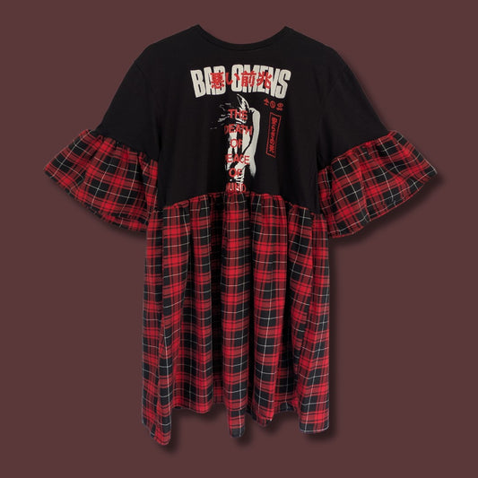 Bad Omens - Black and Red Tartan Smock Dress (M)