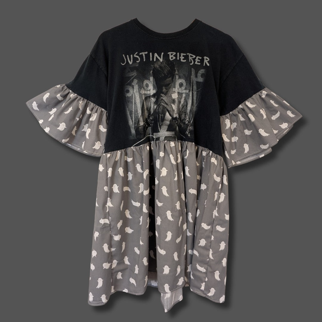 Justin Bieber - Grey Ghost Print Smock Dress (M/L)