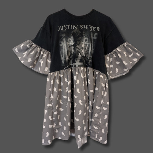 Justin Bieber - Grey Ghost Print Smock Dress (M/L)