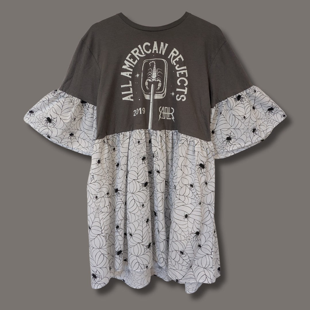 All American Rejects - White Spider Web Print Smock Dress (S/M)