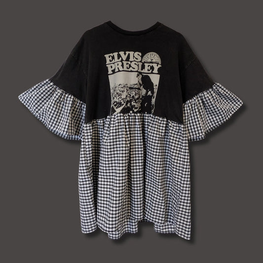 Elvis Presley - Black and White Gingham Smock Dress (XL)