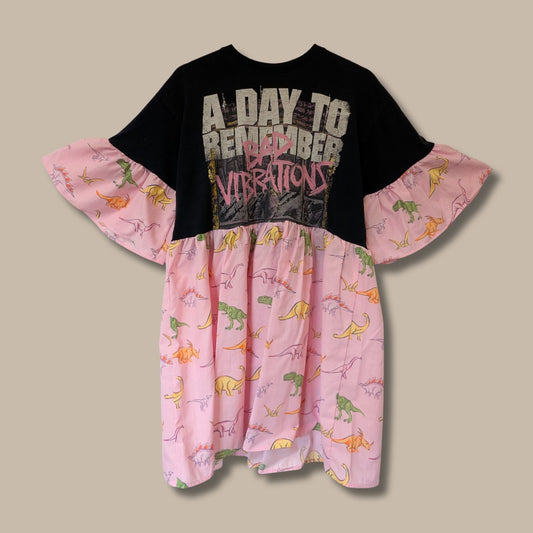 A Day To Remember - Pink Dinosaur Print Smock Dress (L)