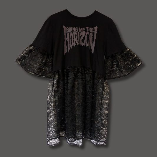 Bring Me The Horizon - Black Lace Smock Dress (M)