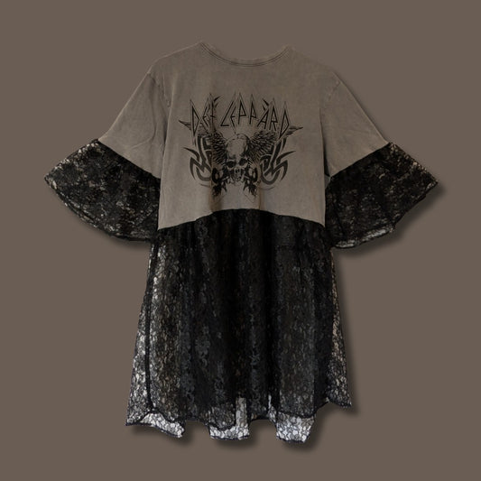 Def Leppard - Black Lace Smock Dress (L)